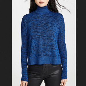 RAG & BONE JEAN BLUE MARLED LONG SLEEVE SOFT JANE TURTLENECK TOP